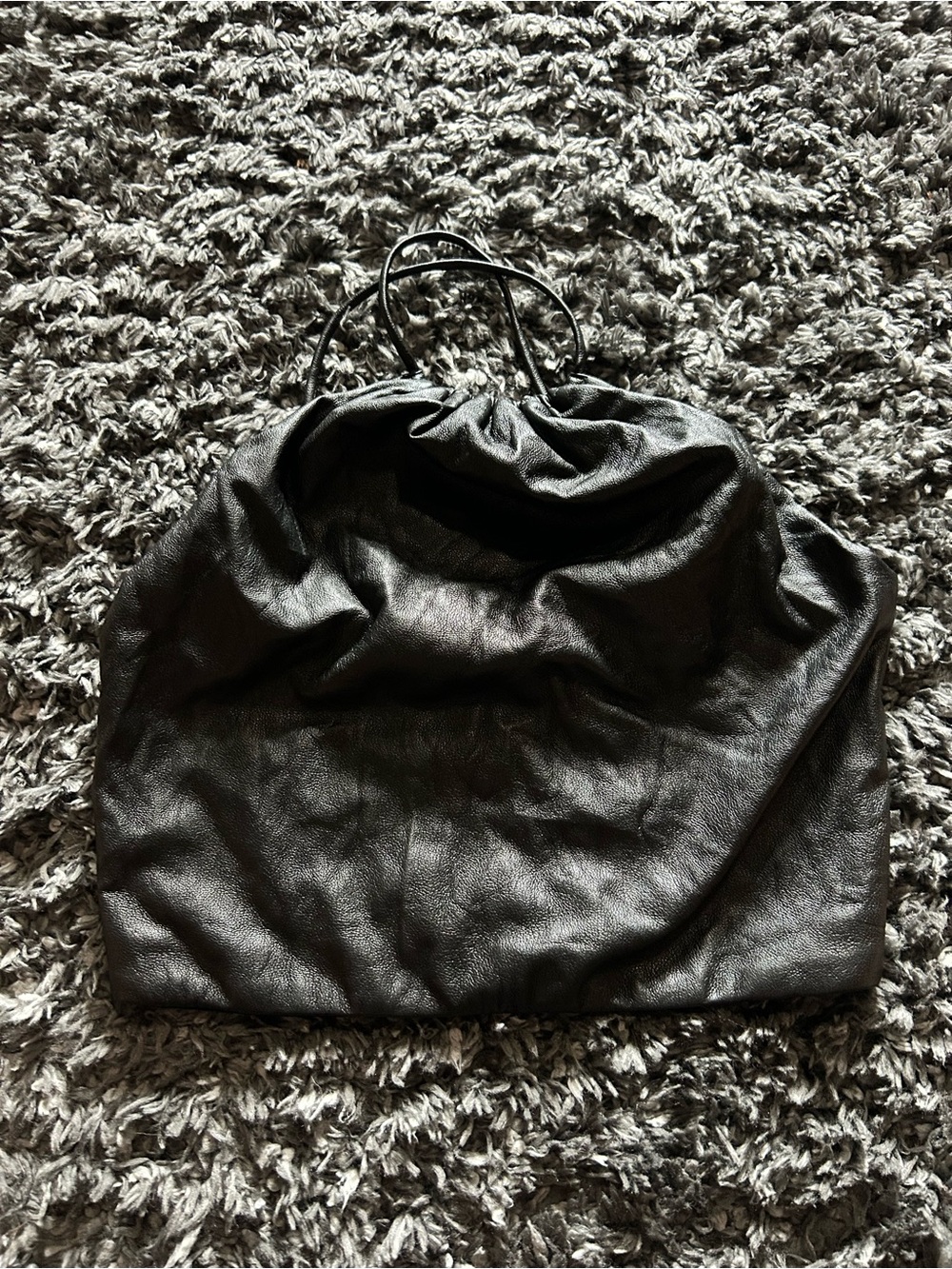 Olivaceous Black Drawstring Halter Crop Top